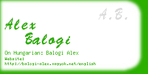 alex balogi business card